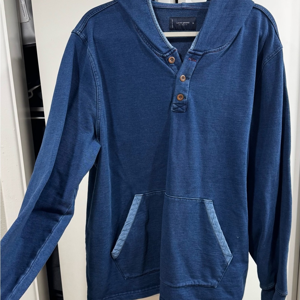 Lucky Brand Men's Blue Pullover Hoodie